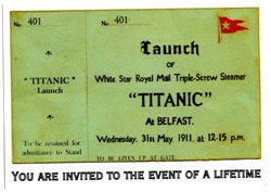 Copy of an invitation to the launch of the Titanic.